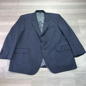 Coppley Blazer Mens 46 Blue Wool Check Sport Coat Jacket Holland & Sherry